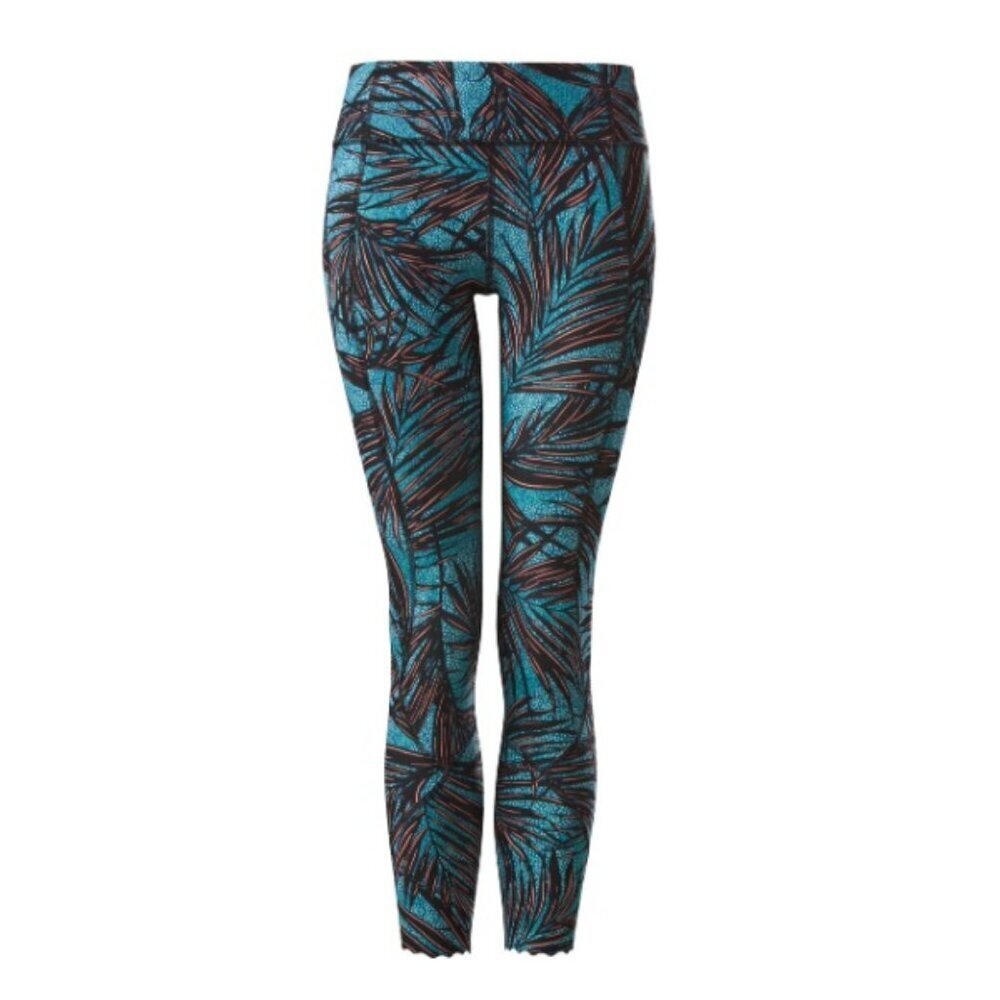 Lululemon Tight Stuff Tight Mini Palm Lace Tofino Teal Multi Size 8